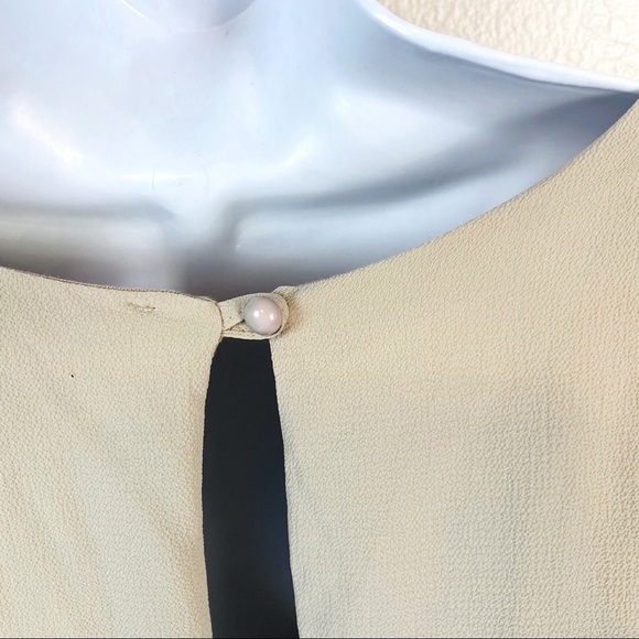 Ornella B Taupe Cap Sleeve Drop Waist Dress Size L - Picture 2 of 9